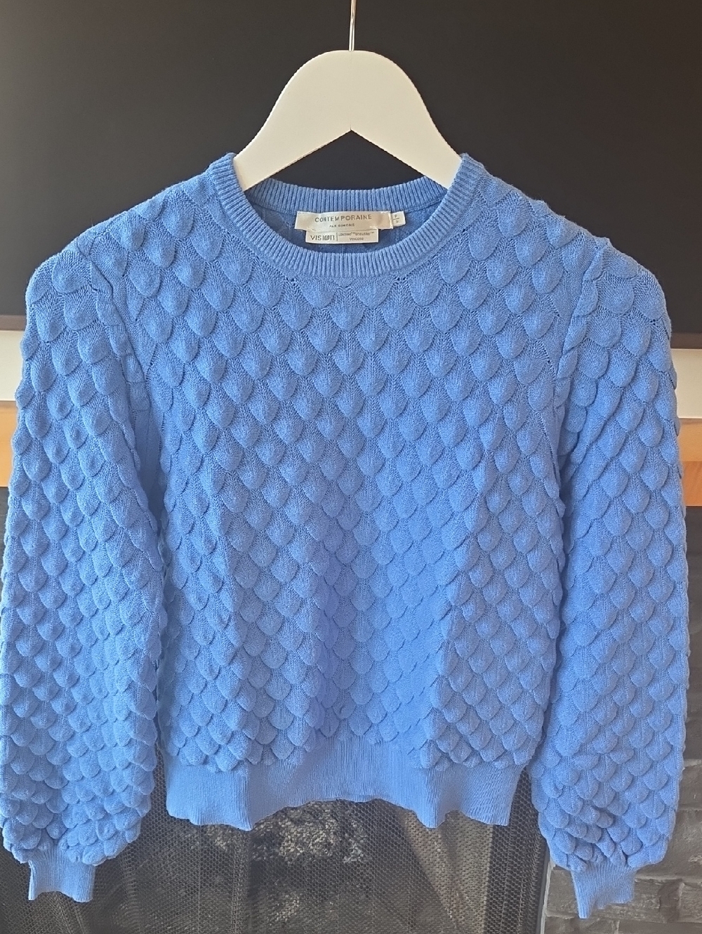 Blue Textured Pullover